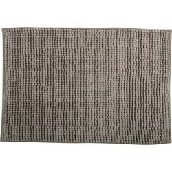 MSV Badkamerkleed/badmat voor op de vloer - beige - 40 x 60 cm - Microvezel - Badmatjes