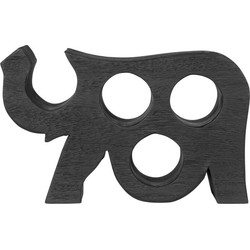 MUST Living Wine rack Elephant,26x40x17 cm, suar wood, black with natural cracks