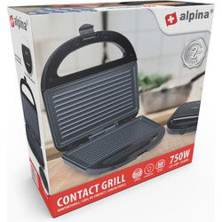 Alpina Contactgrill 750W Zwart