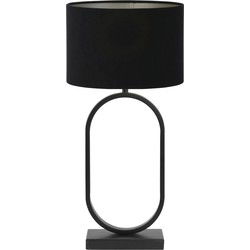 Tafellamp Jamiri/Velours - Zwart/Zwart - Ø30x67cm