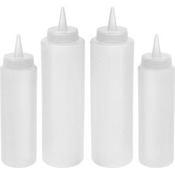 8x Knijpfles/spuitfles met spuitmond inhoud 400 ml en 250 ml - Garneergerei