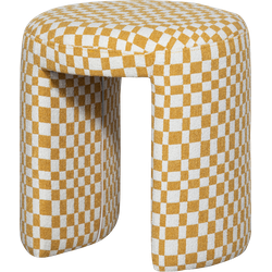 WOOOD krukje Charlie - Polyester - Ruitjes - Geel