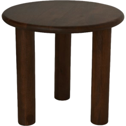 HSM Collection-Ronde Bijzettafel Pillar-50x50x45-Bruin-Mango