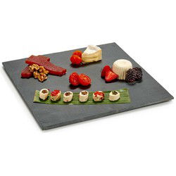 Leisteen voedsel hapjes serveerplank 30 x 30 cm - Serveerplanken