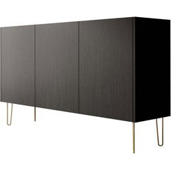 Meubella - Dressoir Hacienda - Zwart - 144 cm