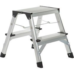 TRAPLADDER IN ALU STEPPY 2x2 TR WARENWET