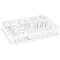 Plasticforte Afdruiprek met lekbak - 45 x 30 cm - wit - Afwassen - Afdruiprekken