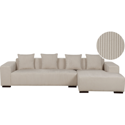Beliani LUNGO - Hoekbank-Beige-Corduroy