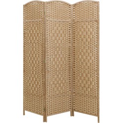 LW Collection LW Collection Kamerscherm 3 panelen rotan bruin 170X120CM - paravent - scheidingswand