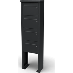 Multibox brievenbus 1 breed 4 hoog zwart