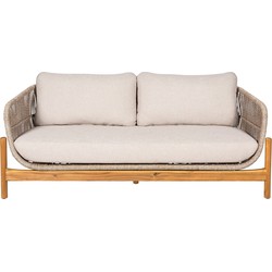 Loungebank Acacia Bruin/Beige - 78,5x175x72cm - Terracina
