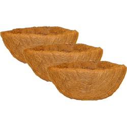 3x stuks voorgevormde inlegvellen kokos voor hanging basket 40 cm - kokosinleggers - Plantenbakken