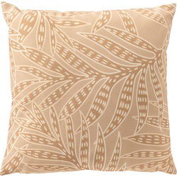 Dutch Decor SAMUEL - Buitenkussen 45x45 cm - outdoor - waterafstotend en uv-bestendig - bladprint - Pumice Stone - beige - Dutch Decor