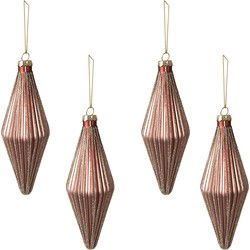 Clayre & Eef Kerstbal Set van 4 Roze Glas