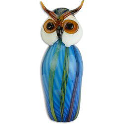 A MURANO STYLE GLASS FIGURINE OF AN OWL