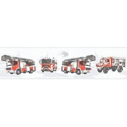 A.S. Création behangrand brandweerauto's rood en warm grijs - 0,13 x 5 m - AS-358142