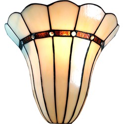 LumiLamp Wandlamp Tiffany  28x18x33 cm Beige Ijzer Glas Muurlamp