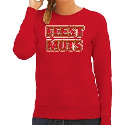 Bellatio Decorations Foute kersttrui/sweater voor dames - feest muts - rood - kerstmis 2XL - kerst truien