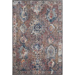 Safavieh Trendy New Transitional Indoor Geweven Vloerkleed, Bristol Collectie, BTL340, in Donkergrijs & Blauw, 183 X 274 cm