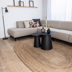 Ovaal vloerkleed Jute Naturel Beige - <a href="https://vloerkledenloods.nl/vloerkleden/jute-vloerkleden">Jute</a> - 120 x 180 cm - (S)