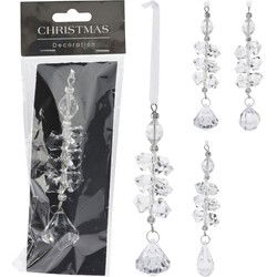 Hangdeco diamants 3x2x15 cm 3as kerstversiering