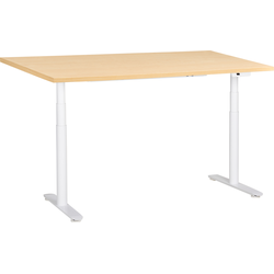 DESTINAS - Elektr bureau - Wit/Lichtbruin - 160 x 72 cm - Vezelplaat