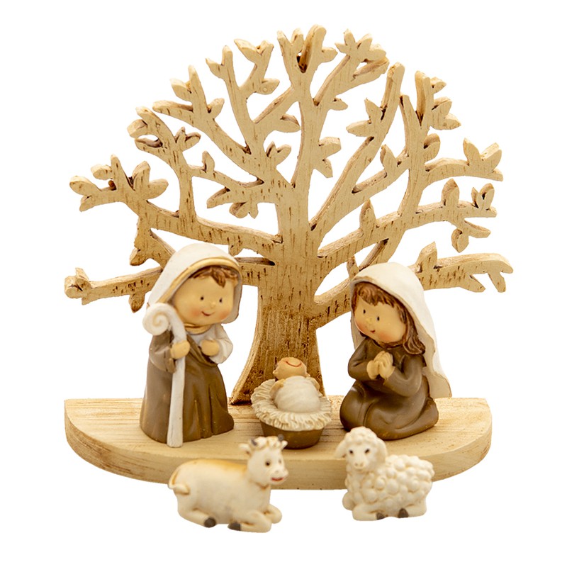 Clayre & Eef Beeld Jezus 11x5x10 cm Bruin Polyresin Kerstdecoratie - 