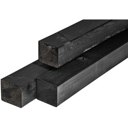 Paal Midden-Europees grenen 8,8x8,8x300 cm zwart Tuindeco