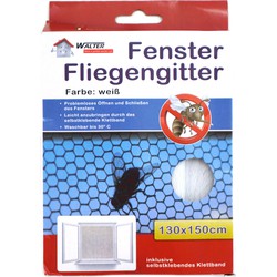Insecten raam hor/gordijn - wit - magnetisch - polyester - 130 x 150 cm - Deurhorren