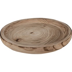 Clayre & Eef Decoratie schaal  Ø 26x3 cm Bruin Hout Rond Fruitschaal