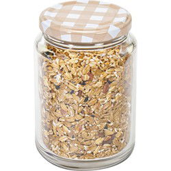 Hega Hogar Weckpot/voorraadpotclassico - 500 ml - kunststof - draaideksel beige - D7 x H11 cm - Weckpotten