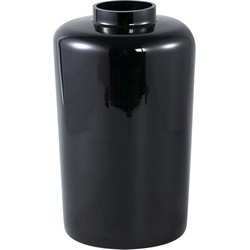 PTMD Devine Black glass vase solid black simple round M