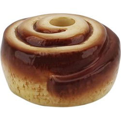Candle Holder - Cinnamon Bun - Dolomite - Brown -11x11x6,5cm