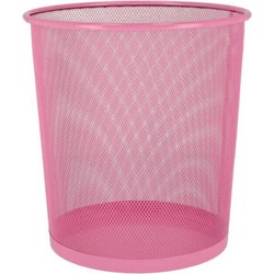 Kantoor prullenbak/papiermand 9 liter roze - Prullenmanden