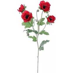 Anemonen-Zweig Rot 62 cm große Kunstpflanze - Buitengewoon de Boet