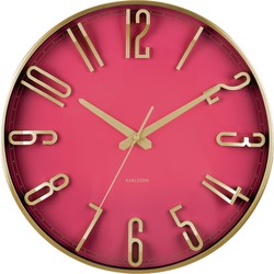 Karlsson - Wandklok Elevated Glam - Metallic dark pink- Ø35,5cm