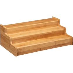 Decopatent® Kruidenrekje Uitschuifbaar - Staand 3 laags Kruidenrek voor 36 kruidenpotjes - Specerijen rek - Bamboe Hout