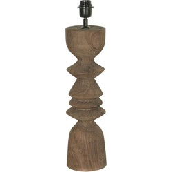 PTMD Tafellamp Elaine - 14x14x50 cm - Hout - Bruin