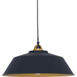 Mexlite hanglamp Nové - zwart - metaal - 42 cm - E27 fitting - 1318ZW