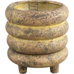 PTMD Janny Bloempot - 20 x 20 x 21 cm  - Cement - Goud