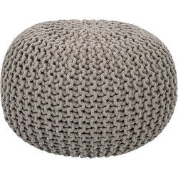 SVJ Poef Rond - 55 x 55 x 37 cm - Katoen - Beige