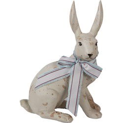 Clayre & Eef Beeld Konijn 20x11x28 cm Beige Groen Polyresin Woonaccessoires