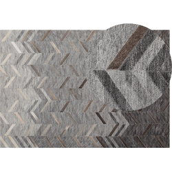 Beliani ARKUM - Laagpolig-Grijs-Viscose, Leer