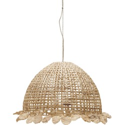 Riviera Maison Hanglamp rotan naturel met grote ronde rieten kap - Marisol sfeerlamp voor eetkamer, slaapkamer, woonkamer
