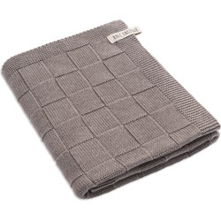 Knit Factory Gebreide Handdoek - Taupe - 60x110 cm - Katoen