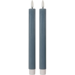 Clayre & Eef LED Dinerkaarsen set van 2 Blauw Wax