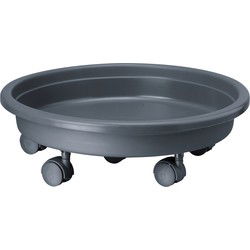 Form Plastic Plantenpot Trolley - Grijs - Rond - max 70 kilo - Planten onderzetter