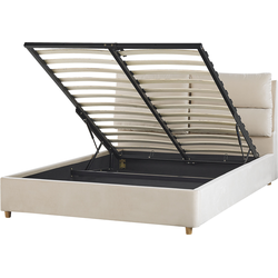 Beliani BATILLY - Tweepersoonsbed-Beige-Fluweel