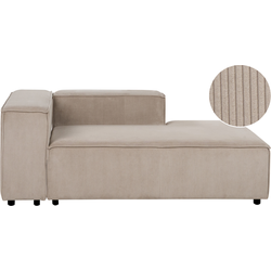 Beliani APRICA - Chaise longue-Bruin-Corduroy