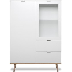 Hoge buffetkast 2 deuren 2 laden - H140 cm - Copenhague